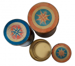 A set of jars for storing bulk substances.