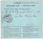 MONEY ORDER  " Tornio - Kokkola " 1916